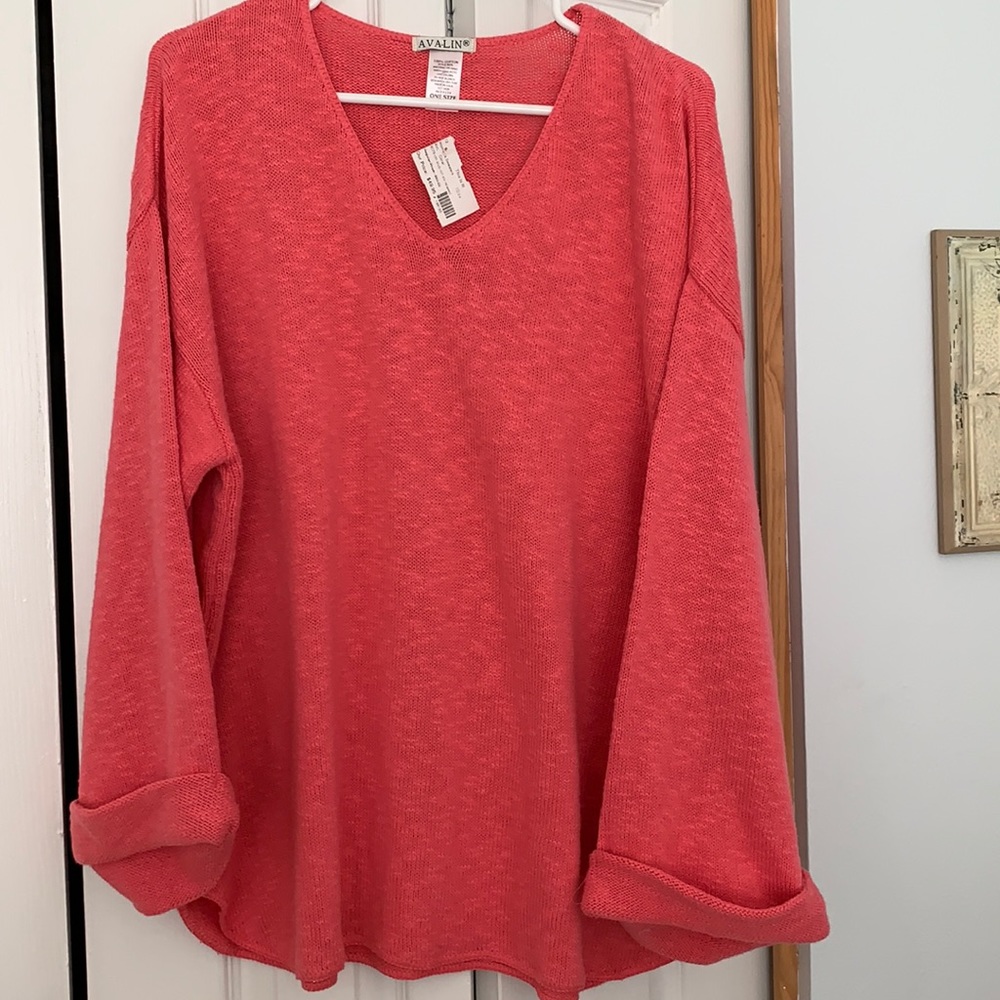 Avalon Roll-sleeved Relaxed V-neck Sweater